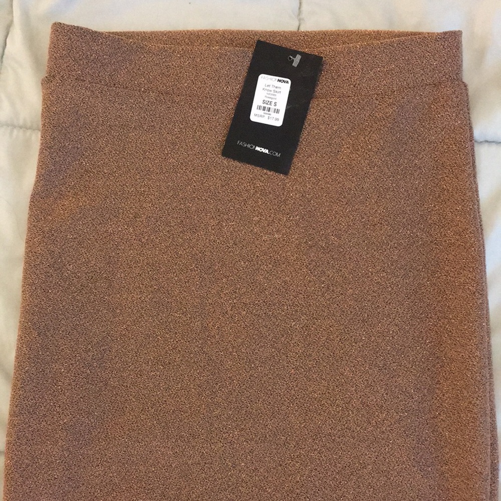 Fashion Nova rose gold midi skirt - Picture 6 of 8